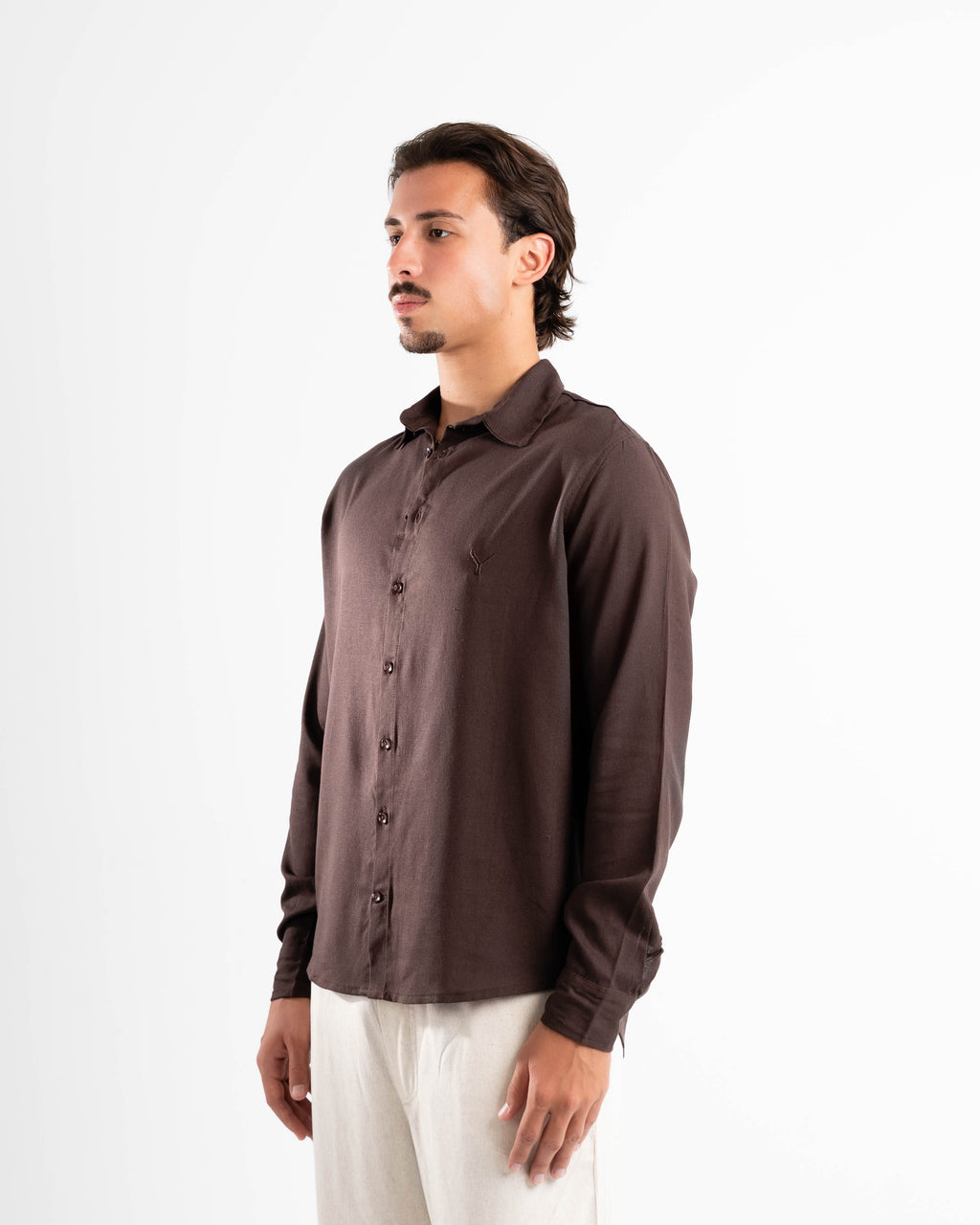 Espresso linen shirt