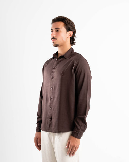 Espresso linen shirt