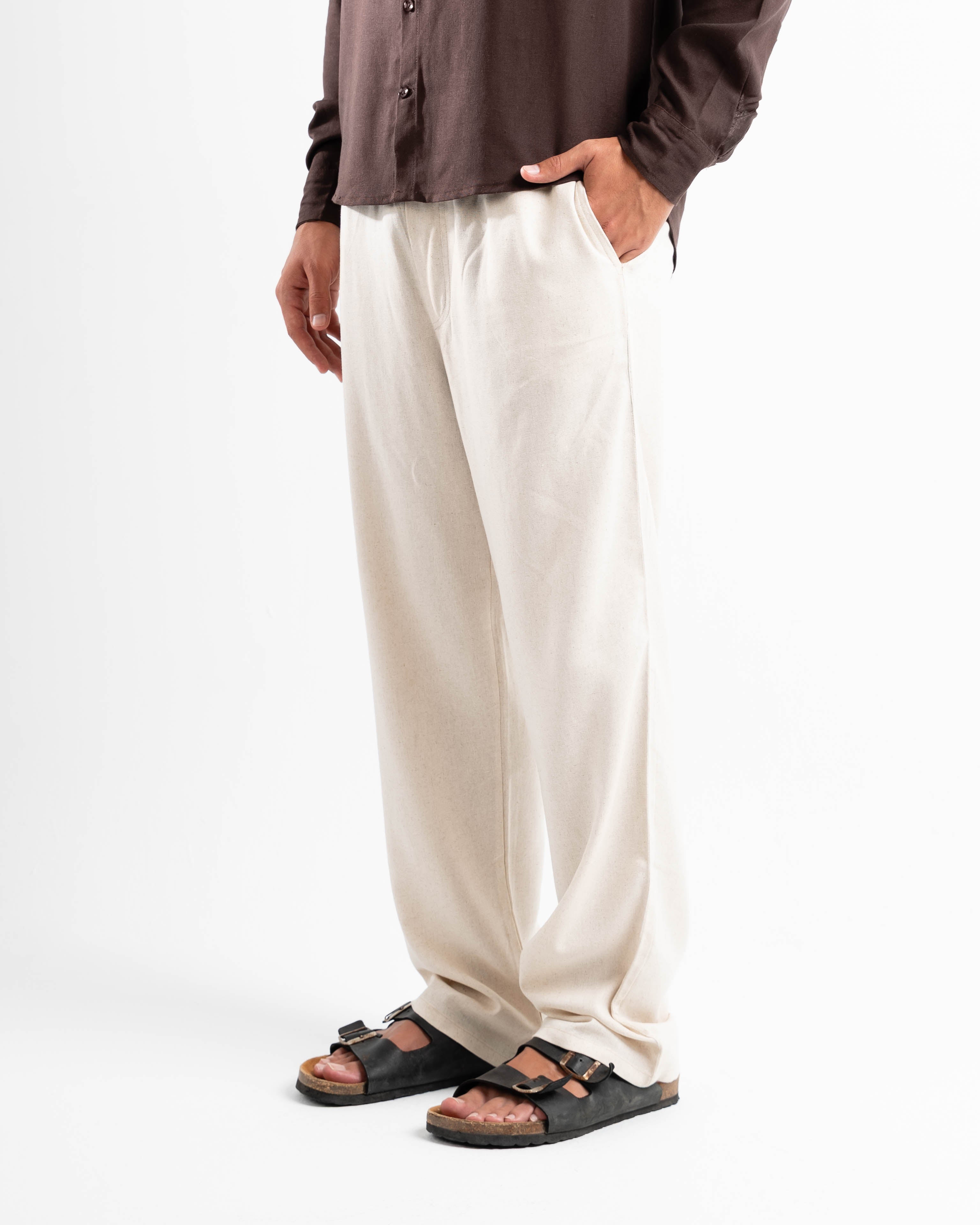 Ivory linen pants