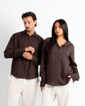Espresso linen shirt