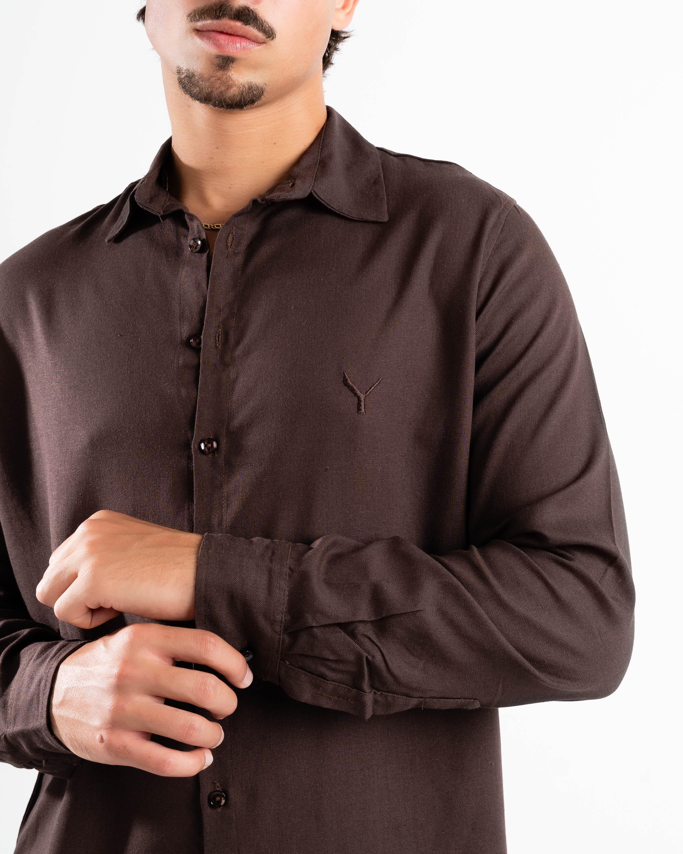 Espresso linen shirt