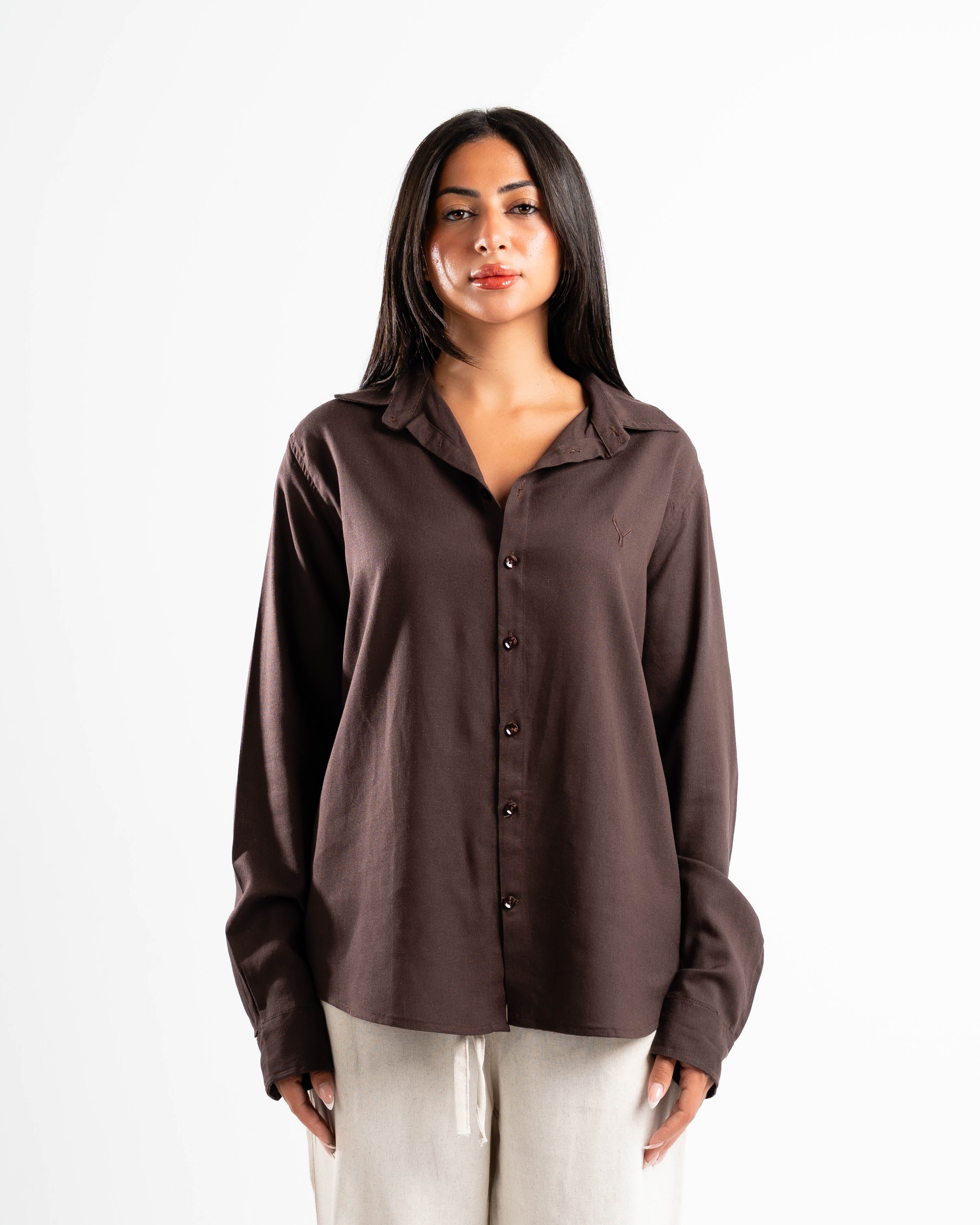 Espresso linen shirt