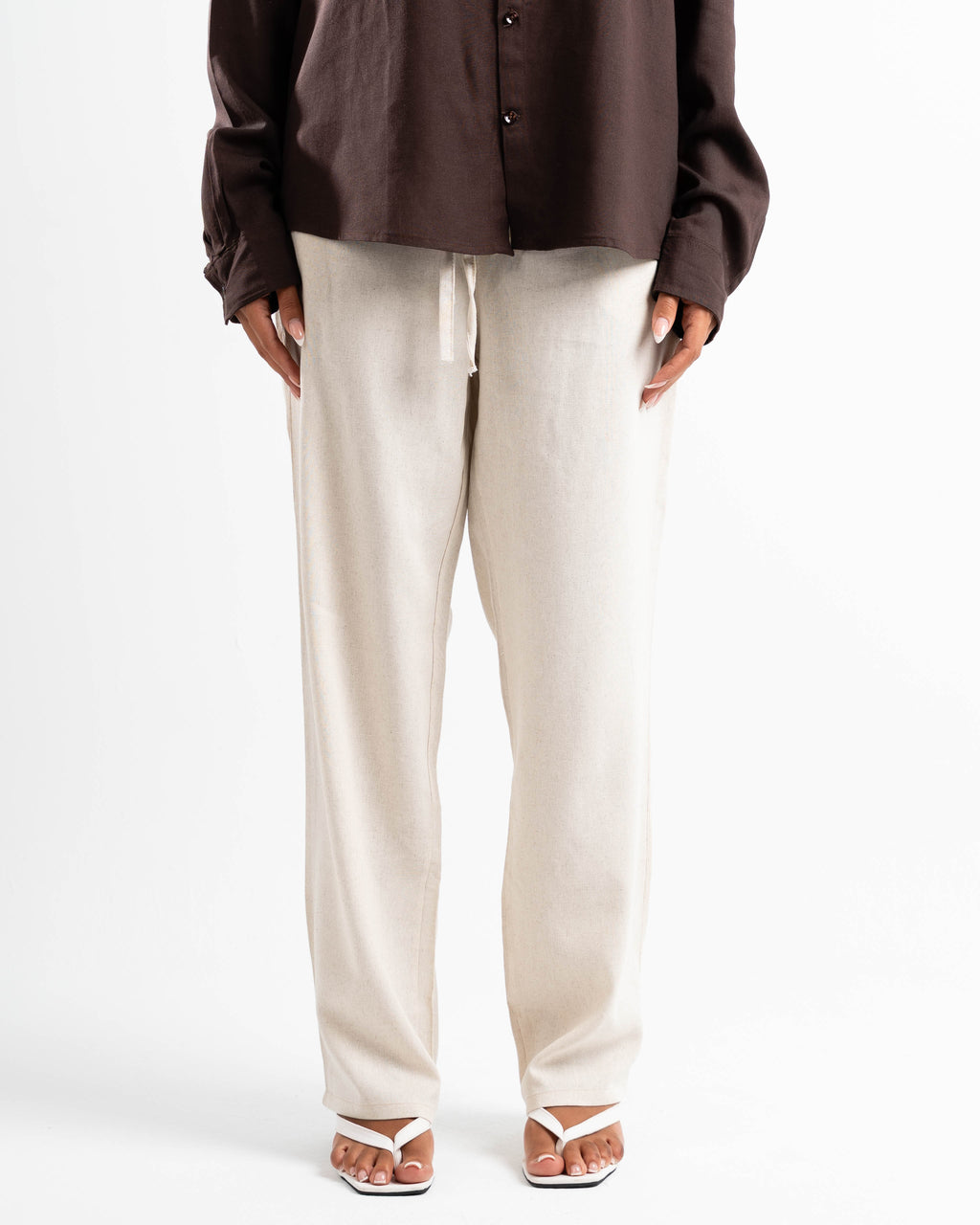 Ivory linen pants