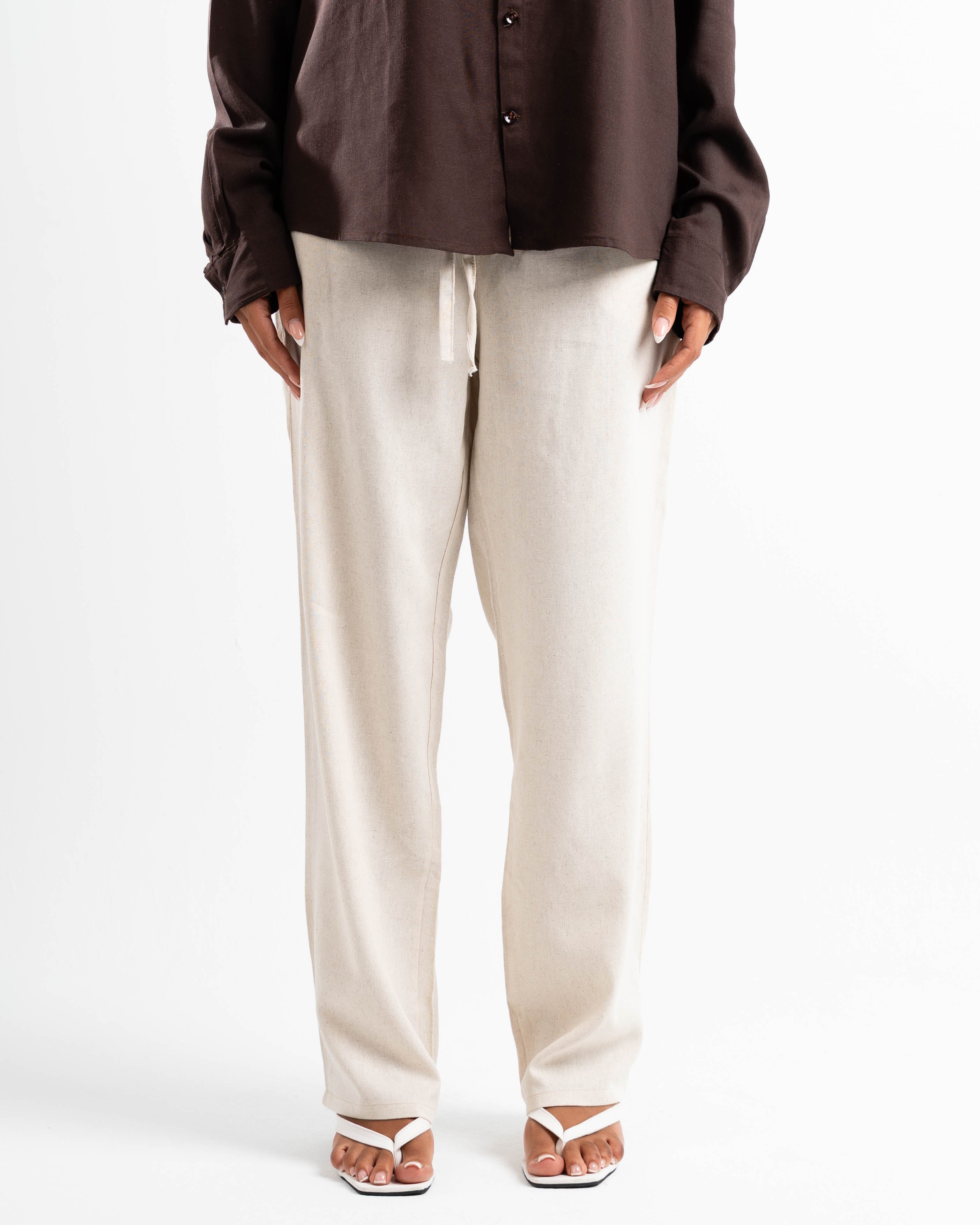 Ivory linen pants