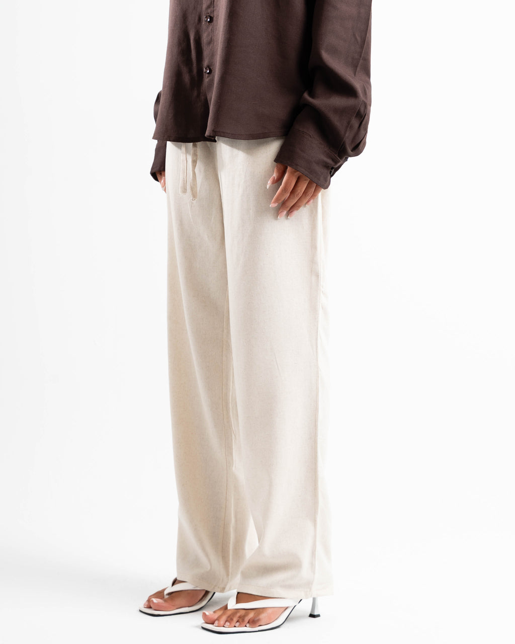 Ivory linen pants