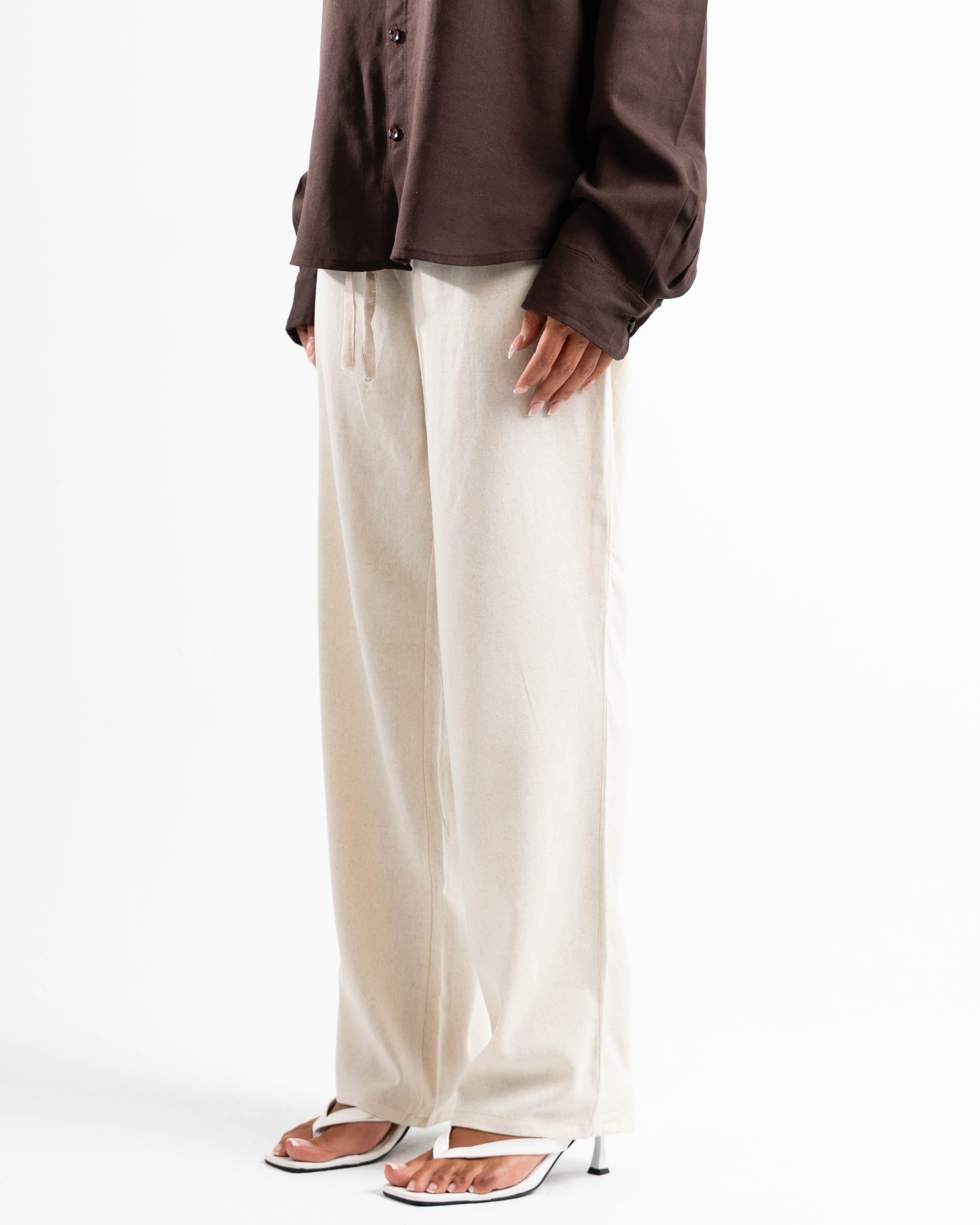 Ivory linen pants