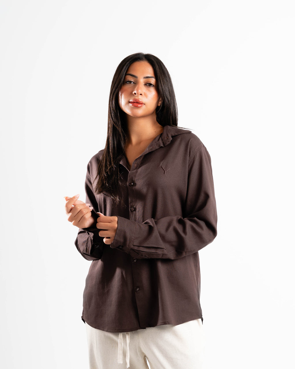 Espresso linen shirt