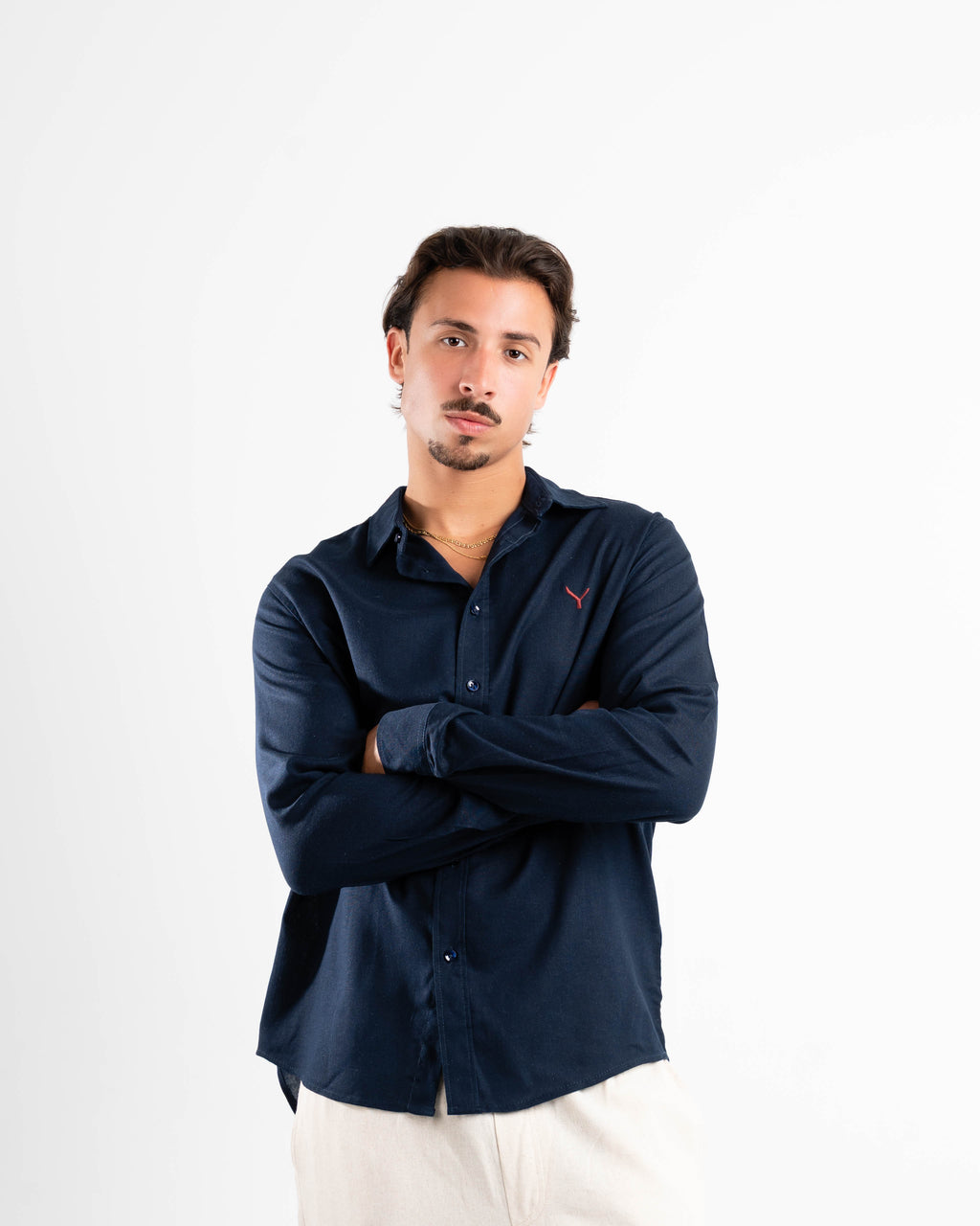 Navy blue linen