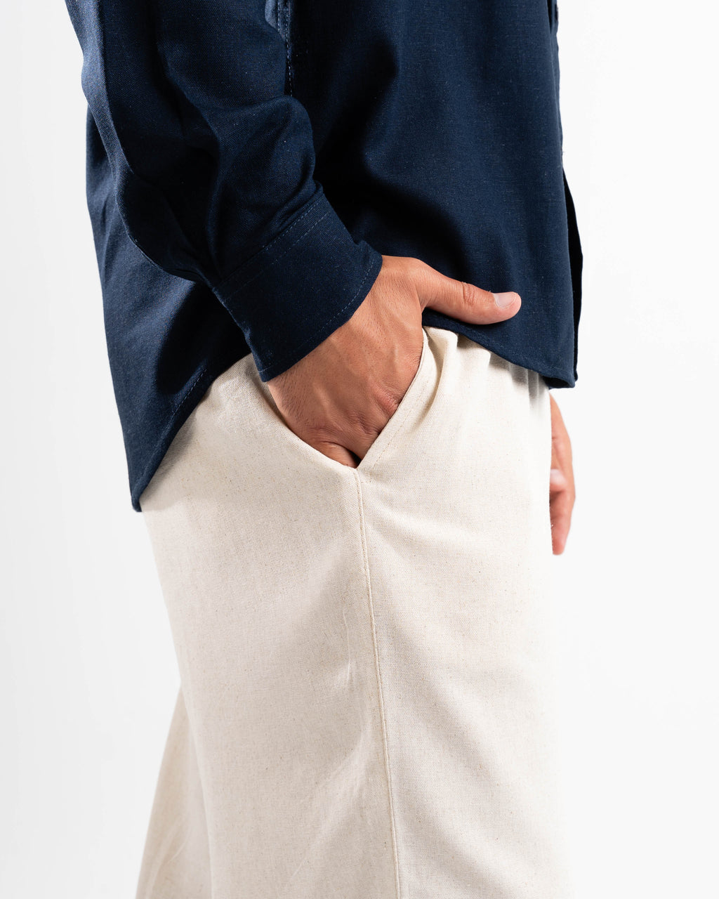 Navy blue linen