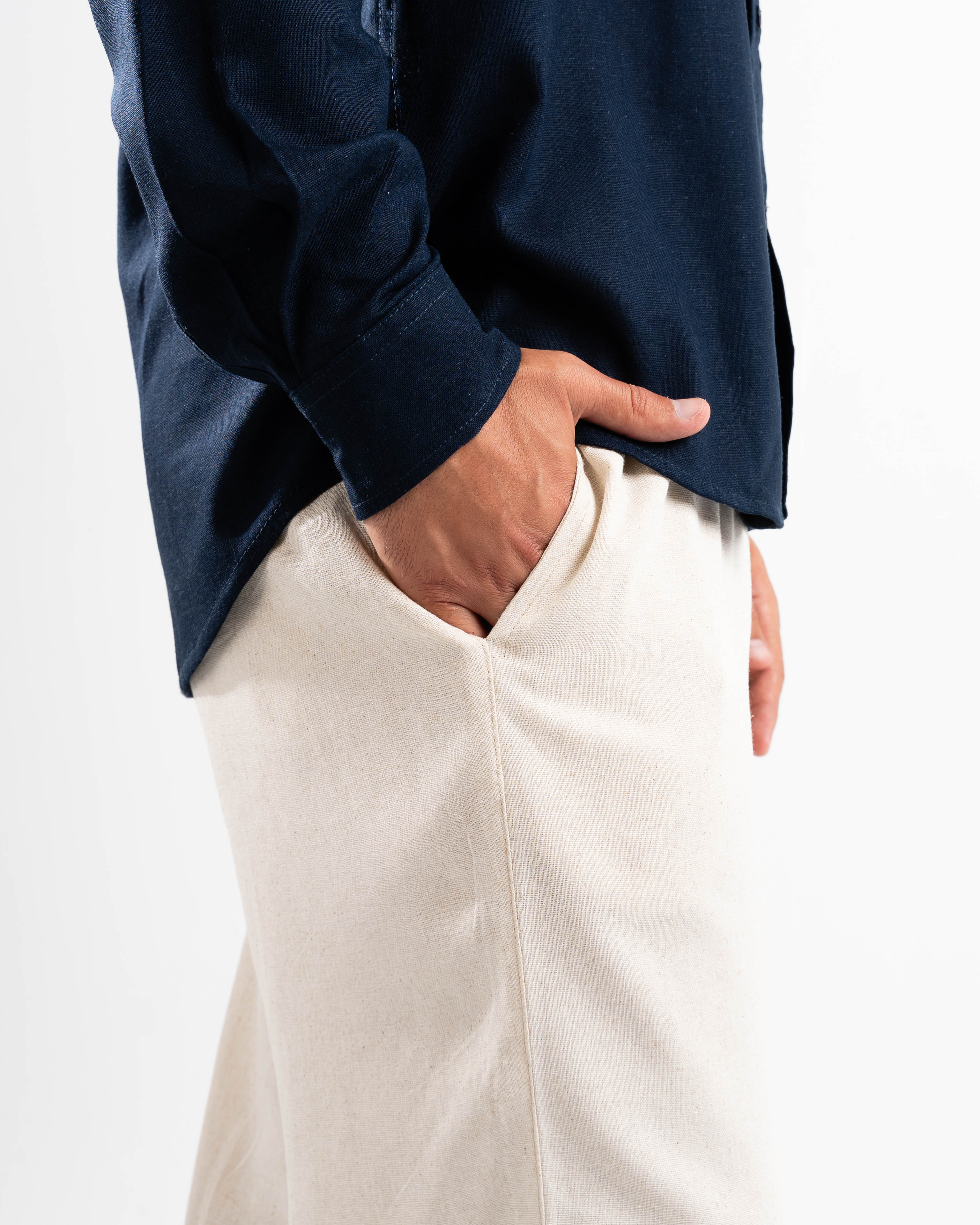 Navy blue linen