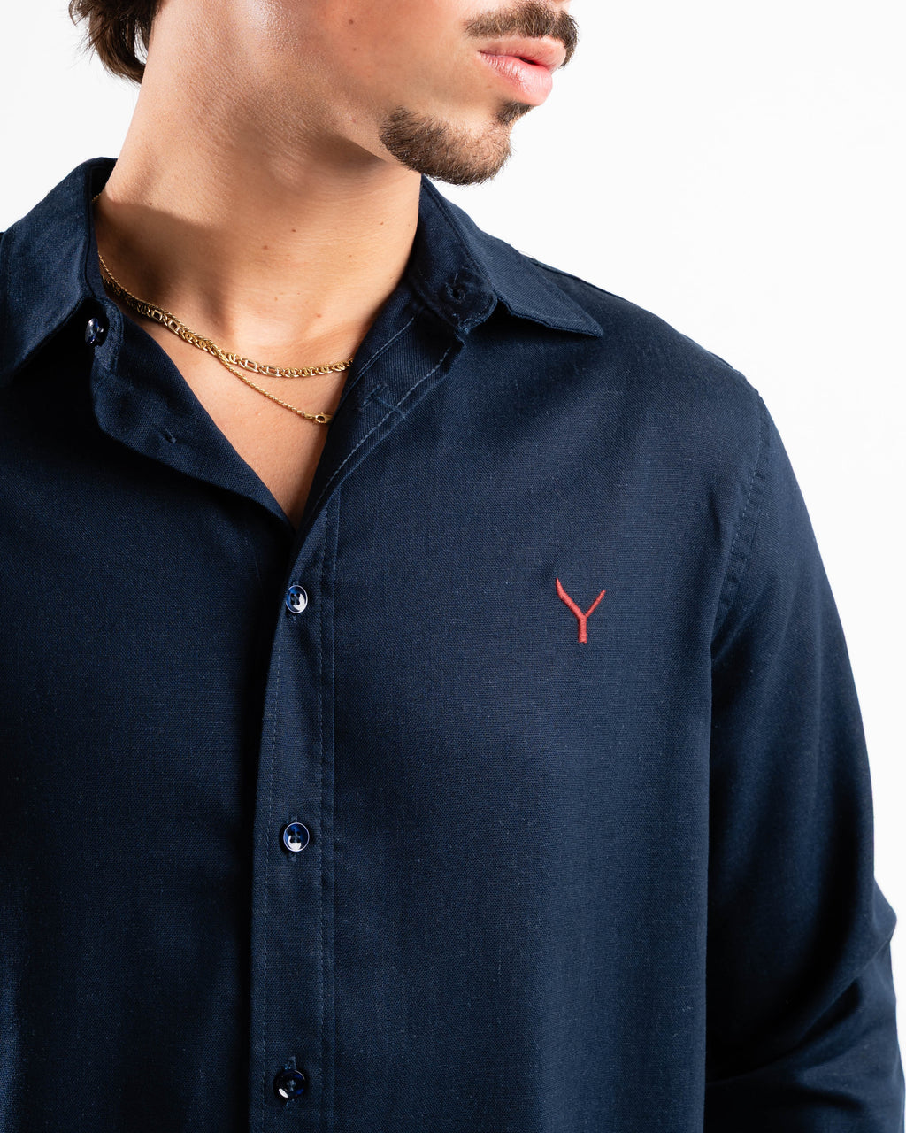 Navy blue linen