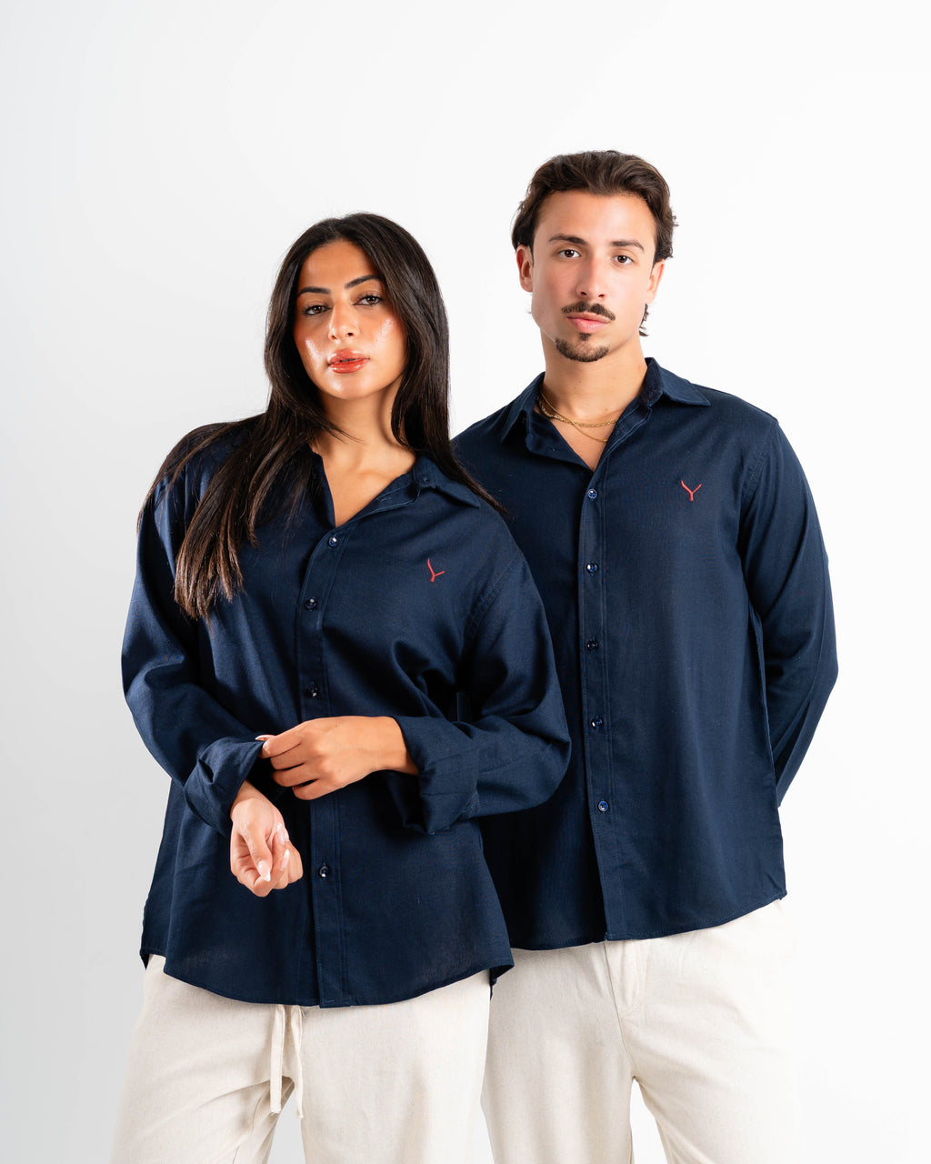 Navy blue linen