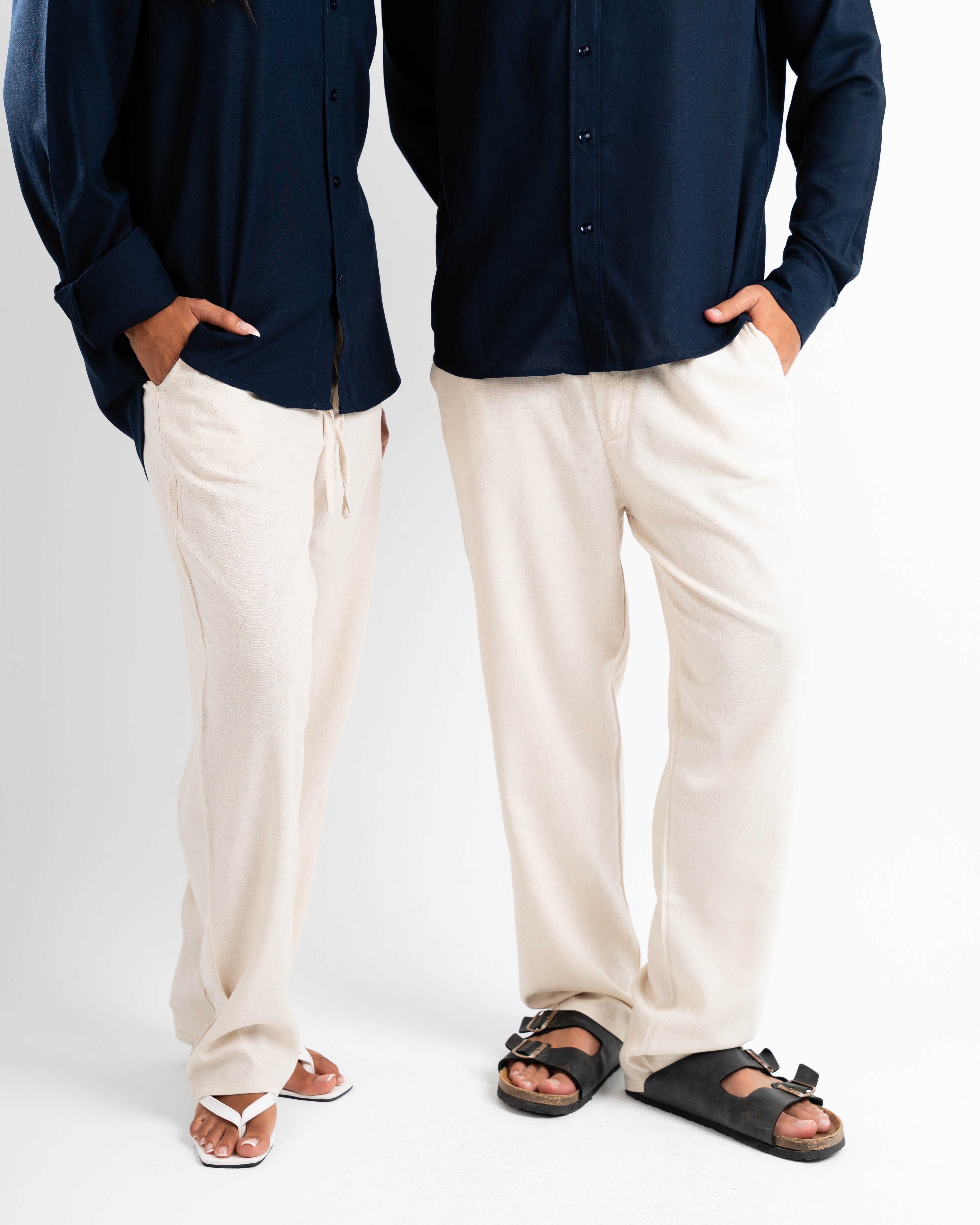 Ivory linen pants