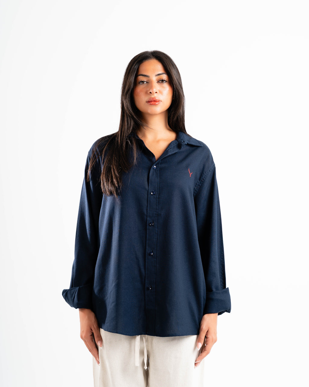 Navy blue linen