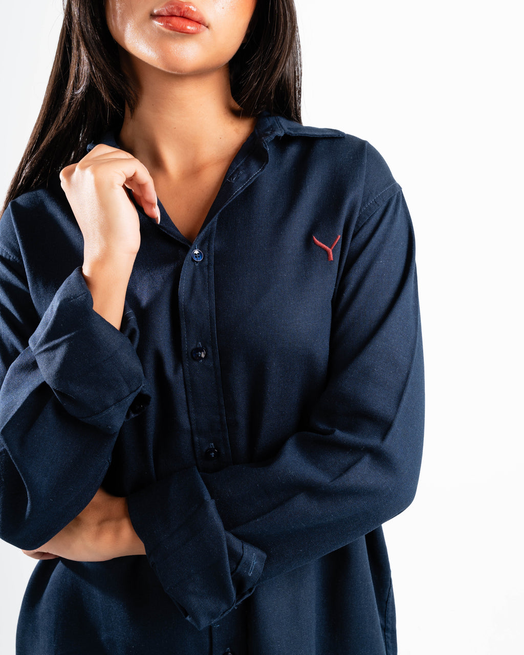 Navy blue linen