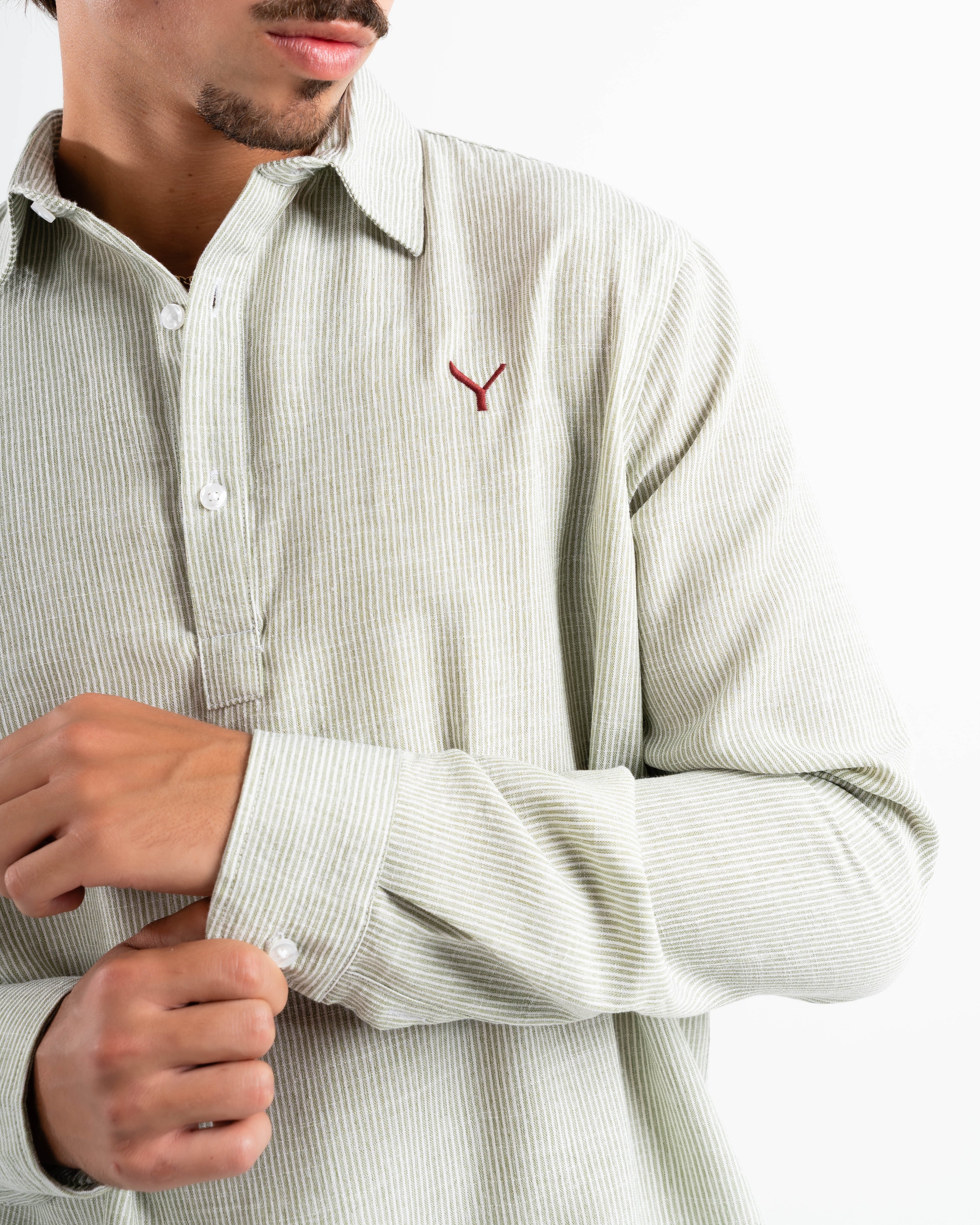 Popover striped linen