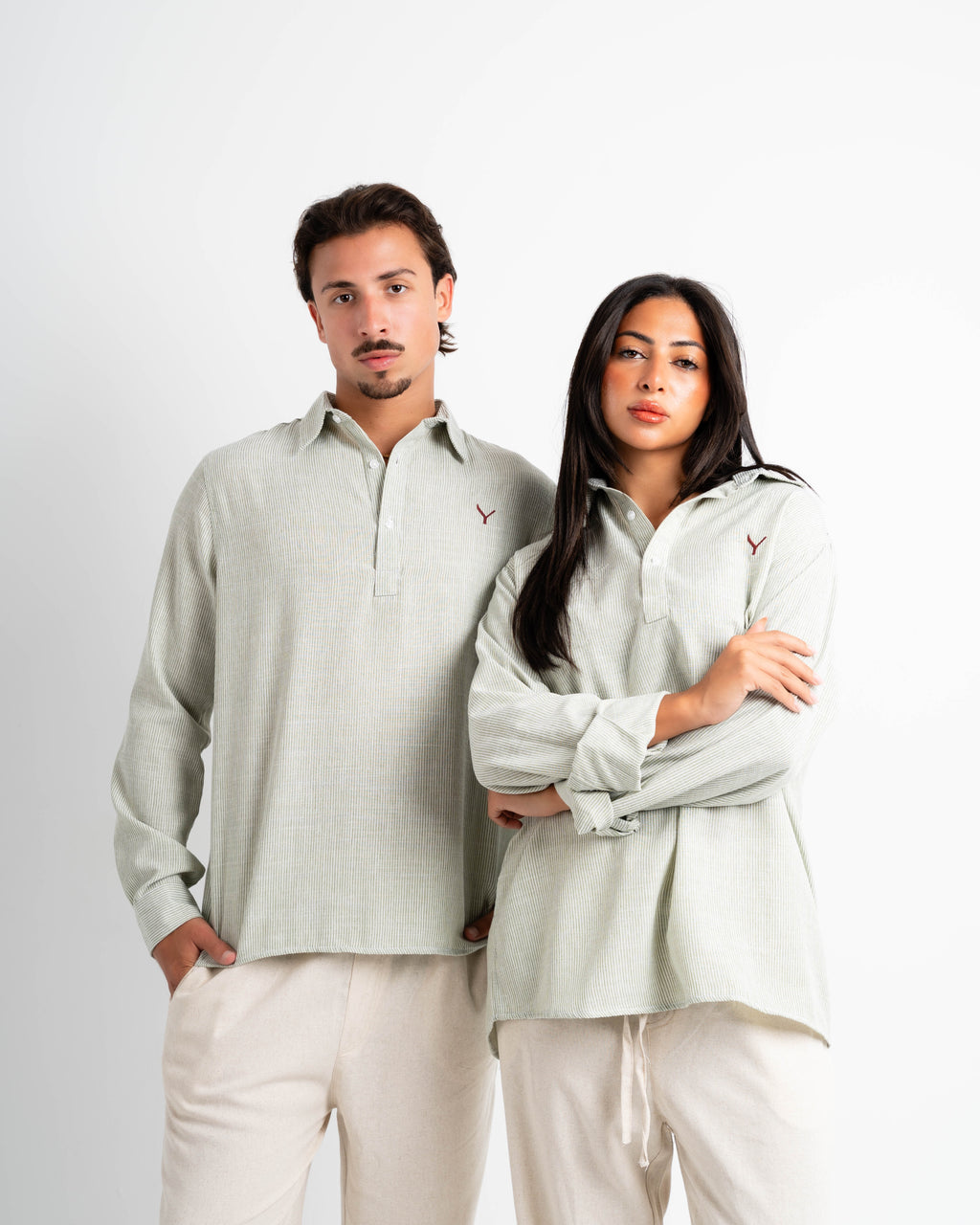 Popover striped linen