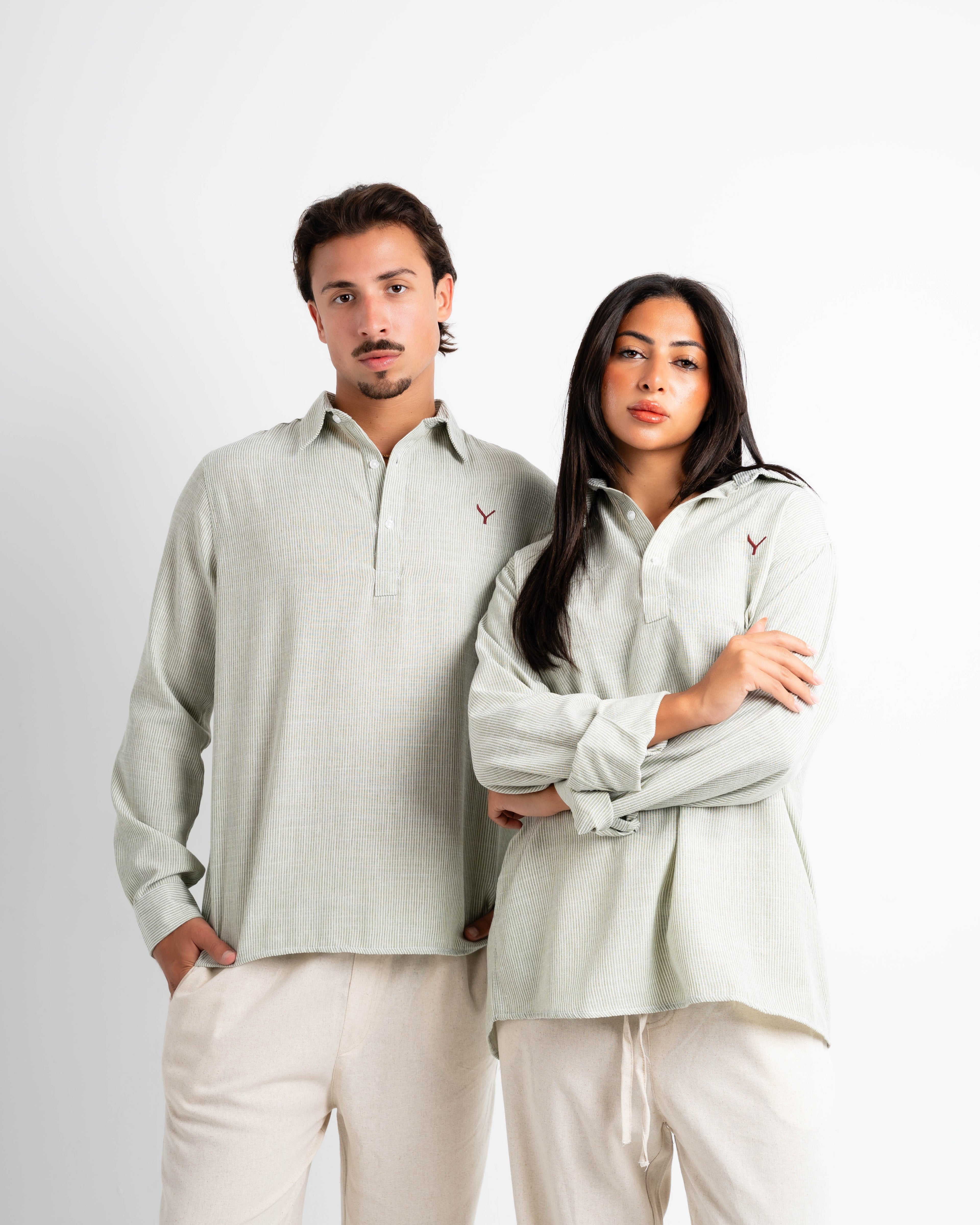 Popover striped linen