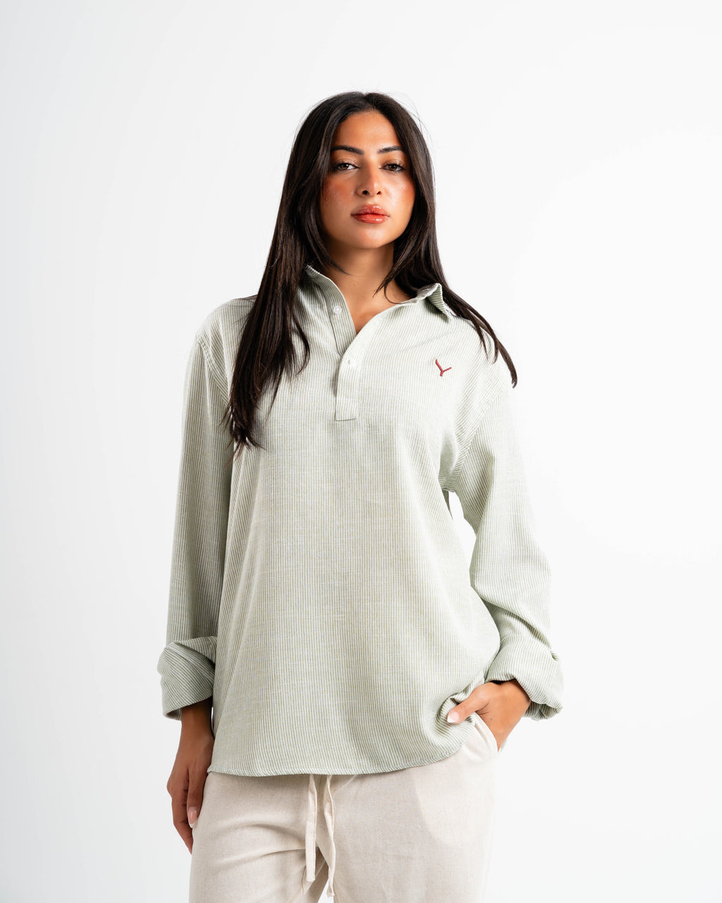 Popover striped linen