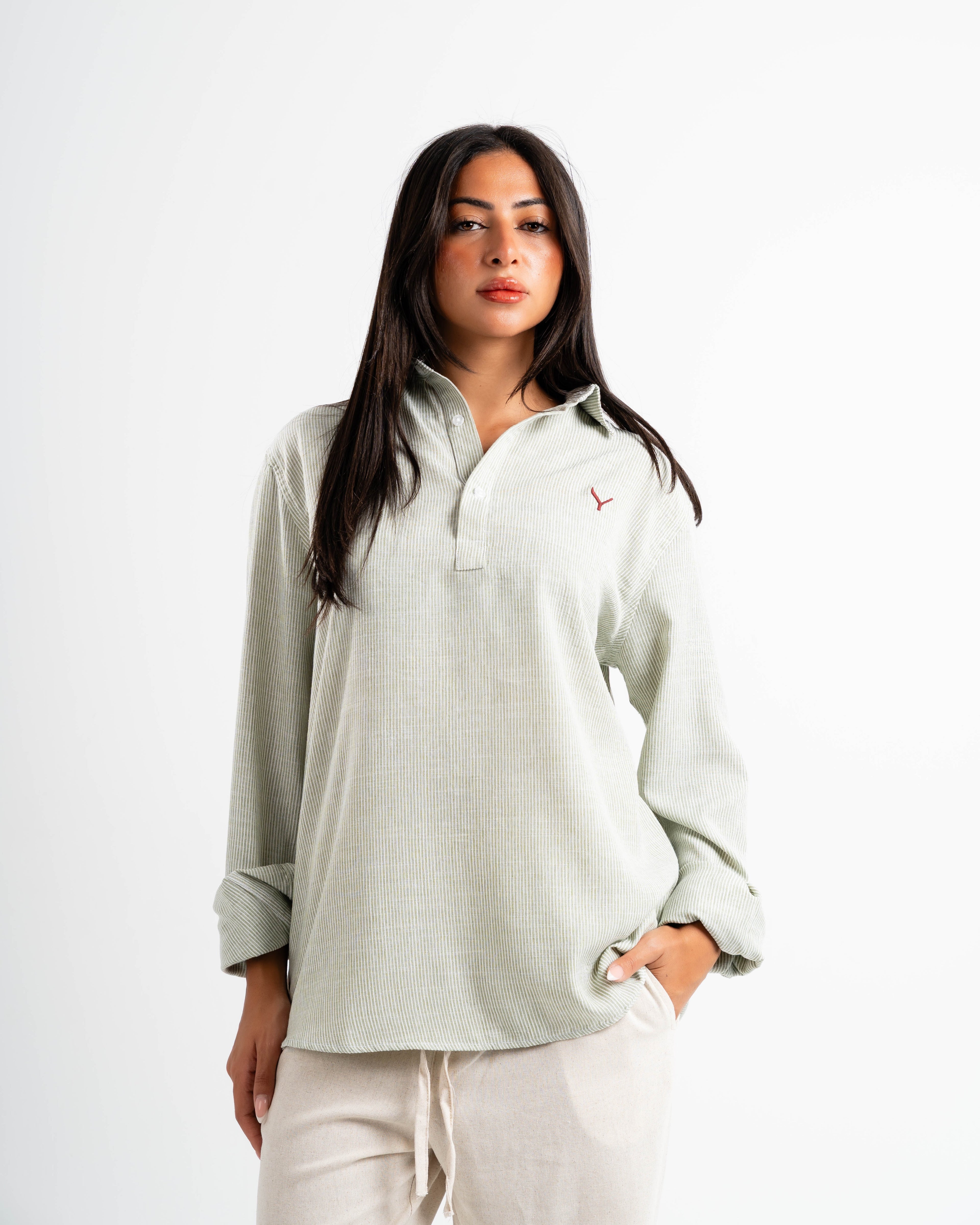 Popover striped linen