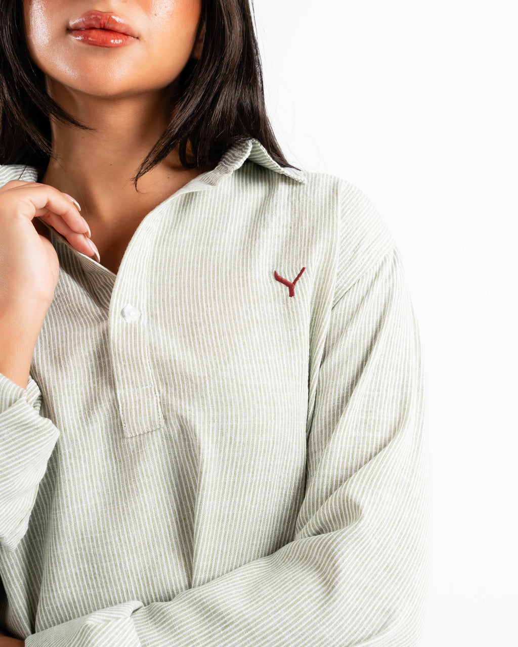 Popover striped linen